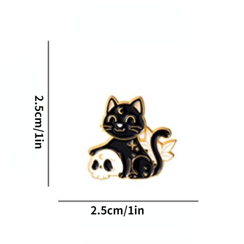 Dark Starry Sky Cat Brooch For Men
