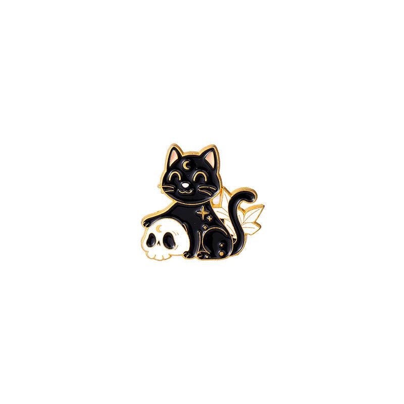 Dark Starry Sky Cat Brooch For Men