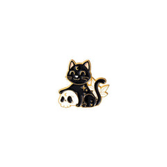 Dark Starry Sky Cat Brooch For Men