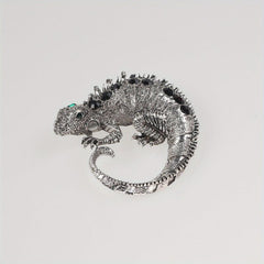 Rhinestone Chameleon Lizard Brooch for Men and Women
