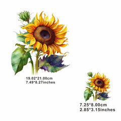 Sunflower Big Flowers Painting Heat Transfer Sticker for DIY Clothing T Shirts