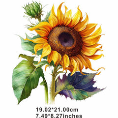 Sunflower Big Flowers Painting Heat Transfer Sticker for DIY Clothing T Shirts