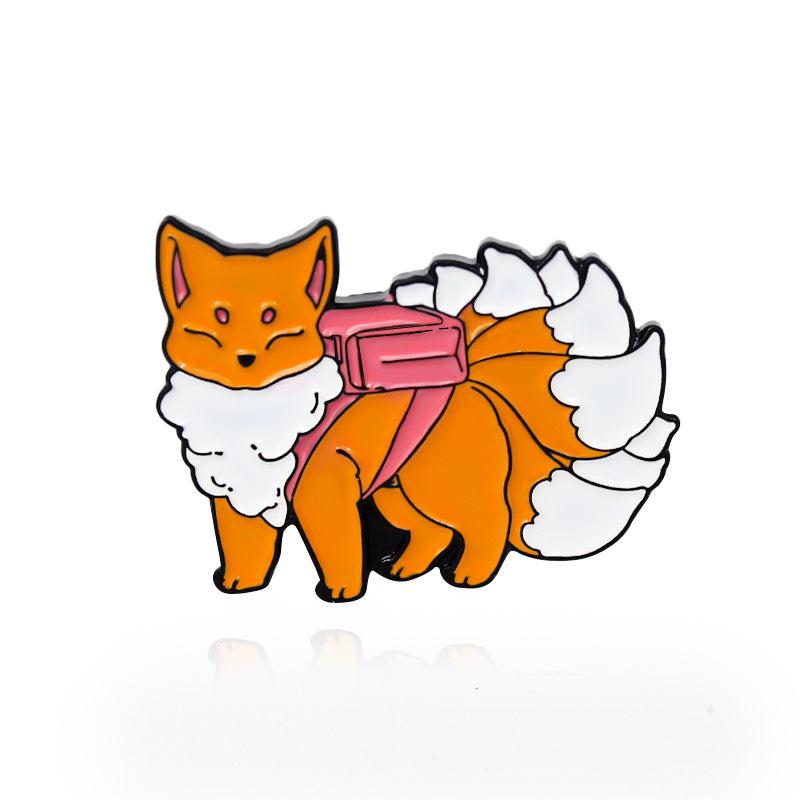 Fox Pattern Brooch for Backpack Jeans