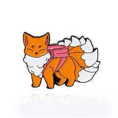 Fox Pattern Brooch for Backpack Jeans