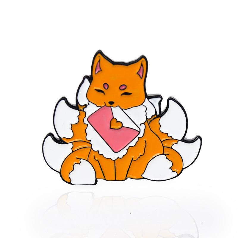 Fox Pattern Brooch for Backpack Jeans