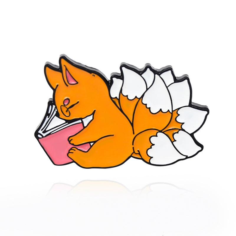 Fox Pattern Brooch for Backpack Jeans