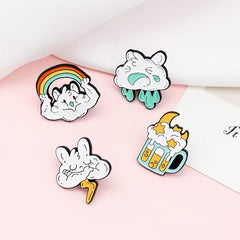 8 Styles Anime Moon Starry Clouds Brooch Pin Birthday