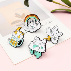 8 Styles Anime Moon Starry Clouds Brooch Pin Birthday