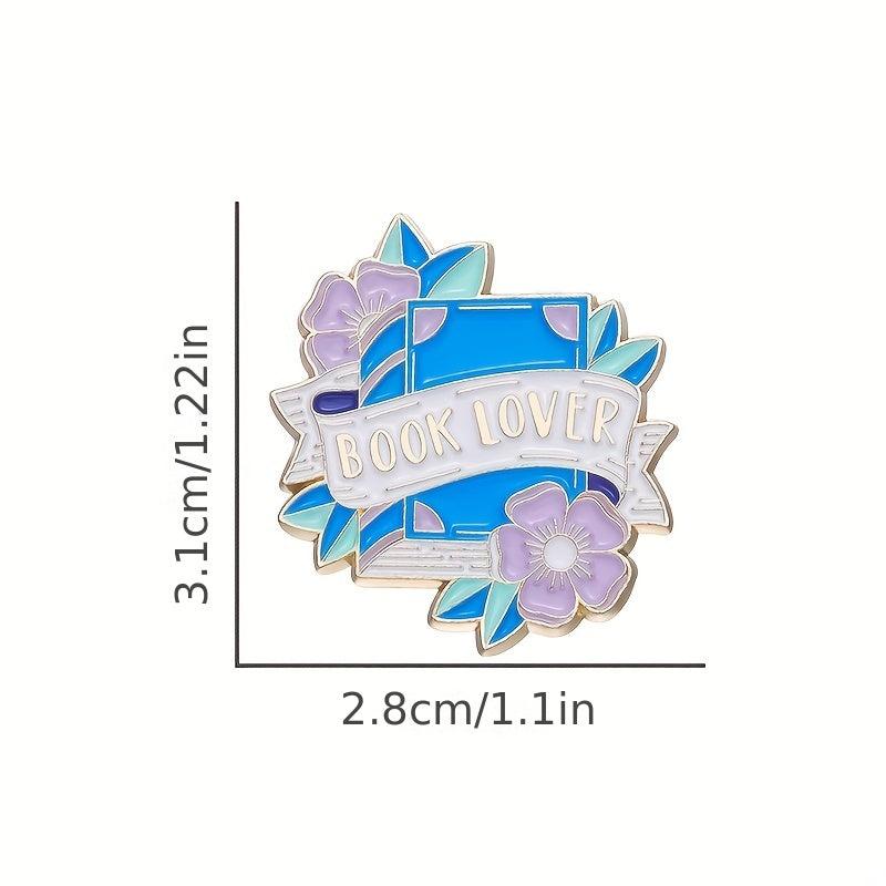 Flower Book Brooch Enamel Lapel Pin Backpack Clothing Hat Brooch Pin