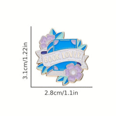 Flower Book Brooch Enamel Lapel Pin Backpack Clothing Hat Brooch Pin