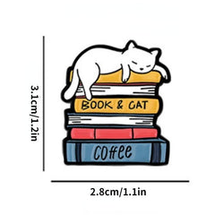 Reading Cat Lazy Brooch