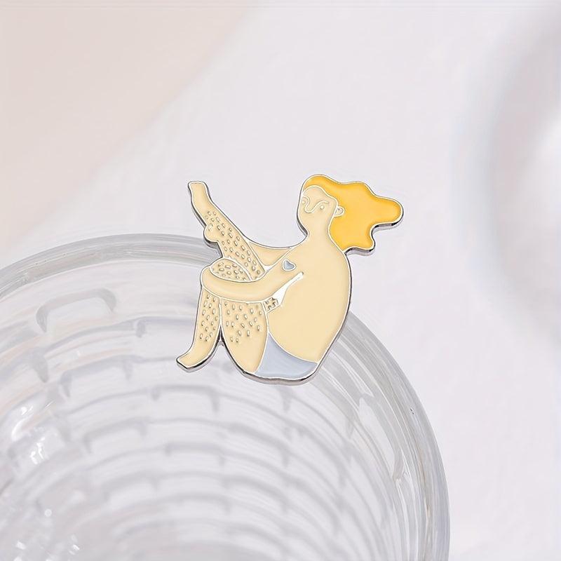 Angry Leg Hair Pins Ginger Girl Brooches Backpack Hat Brooch