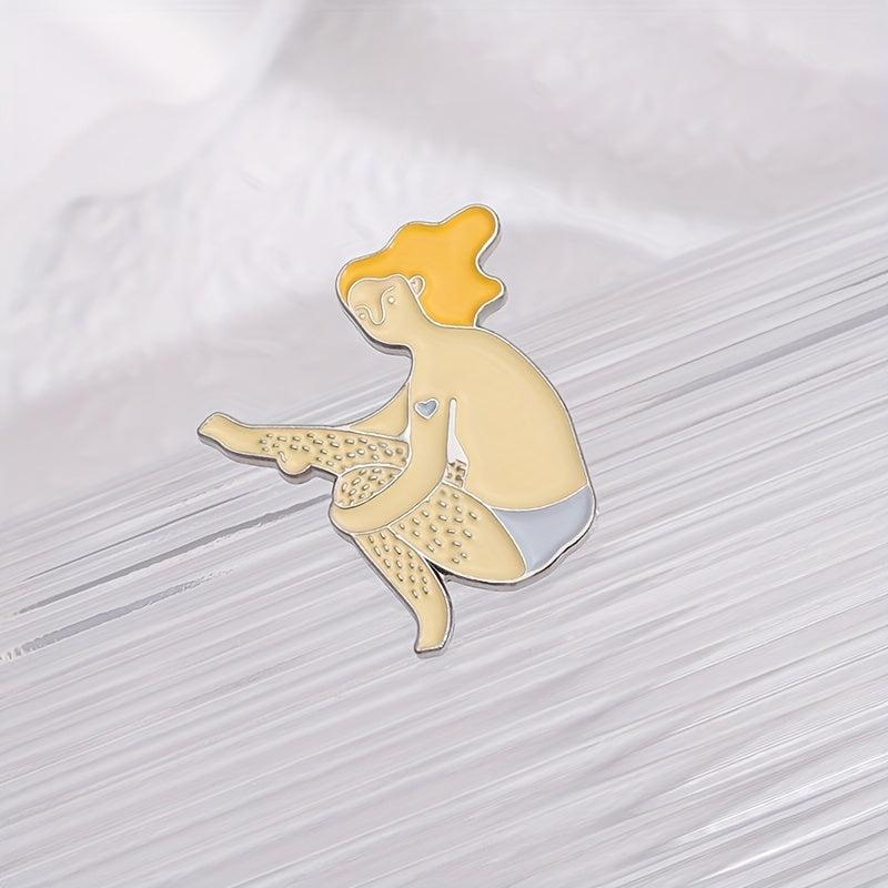 Angry Leg Hair Pins Ginger Girl Brooches Backpack Hat Brooch