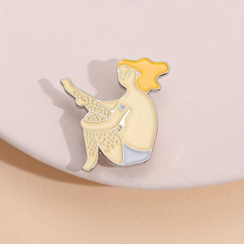 Angry Leg Hair Pins Ginger Girl Brooches Backpack Hat Brooch