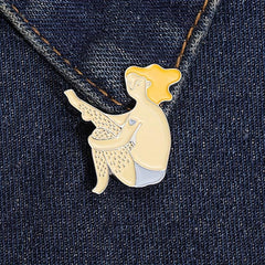 Angry Leg Hair Pins Ginger Girl Brooches Backpack Hat Brooch