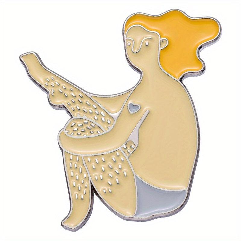 Angry Leg Hair Pins Ginger Girl Brooches Backpack Hat Brooch