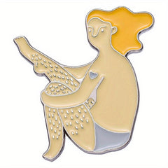 Angry Leg Hair Pins Ginger Girl Brooches Backpack Hat Brooch