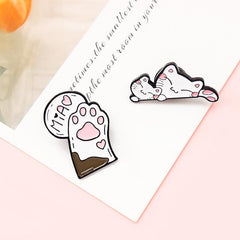 Cute Cat Paw Alloy Brooch Pin