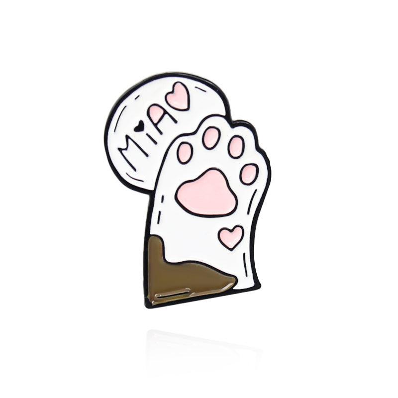 Cute Cat Paw Alloy Brooch Pin