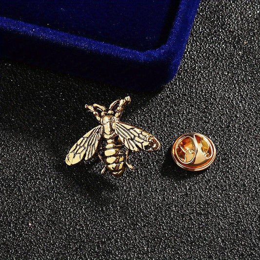 European American Retro Insect Bee Brooch Metal Collar Pin Men Women Suit