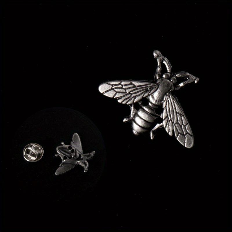 European American Retro Insect Bee Brooch Metal Collar Pin Men Women Suit