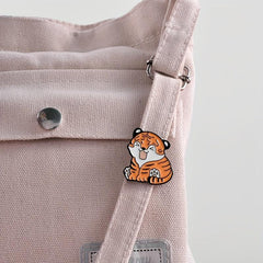 Chinese Style Tiger Brooch Pin Big Orange Cat Brooch Tiger Pattern Badge