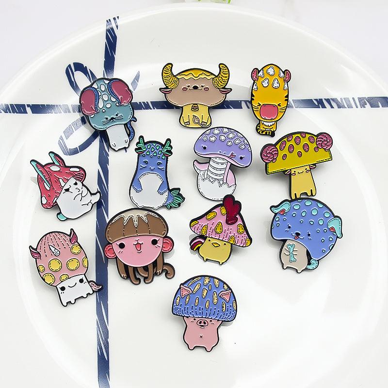 Zodiac Mushroom Hat Animal Brooch