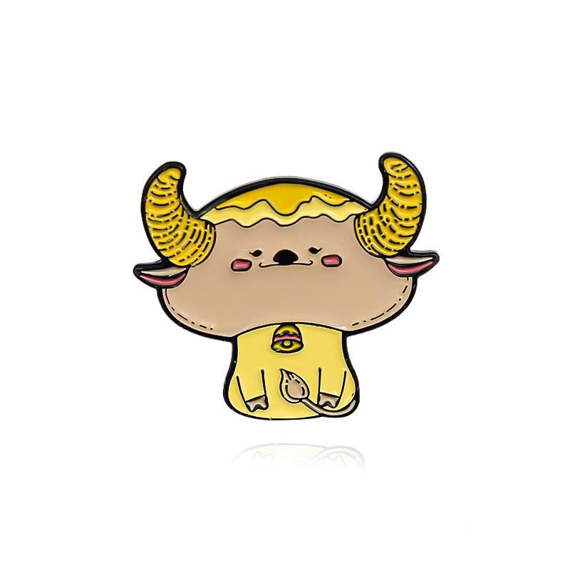 Zodiac Mushroom Hat Animal Brooch