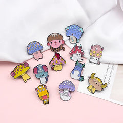 Zodiac Mushroom Hat Animal Brooch