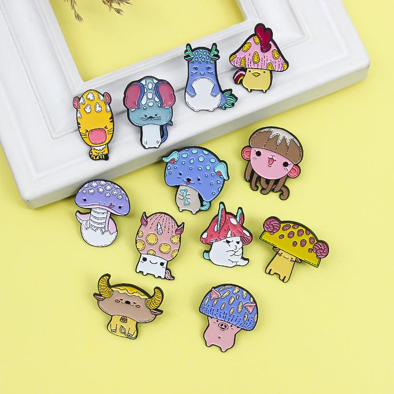 Zodiac Mushroom Hat Animal Brooch