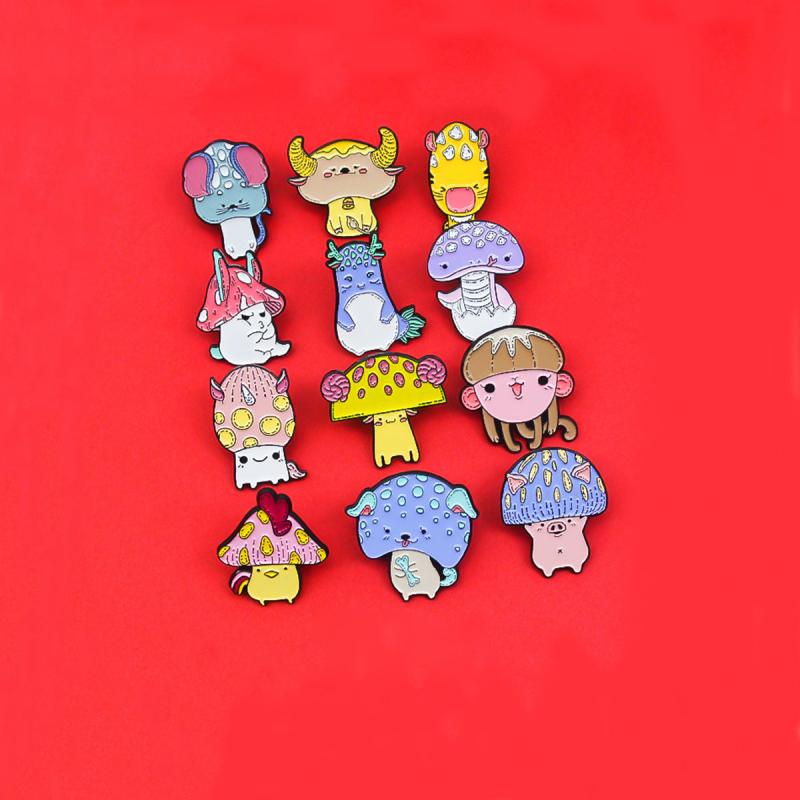Zodiac Mushroom Hat Animal Brooch