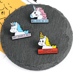 Creative Unicorn Brooch Set Children's Rainbow Accessory