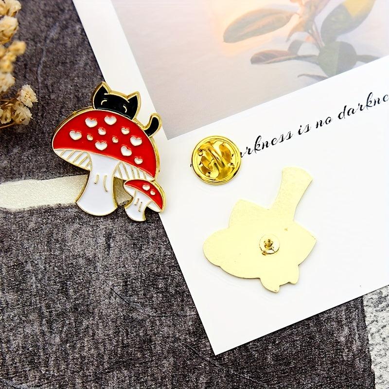 Red Mushroom Creative Jewelry Brooch For Men