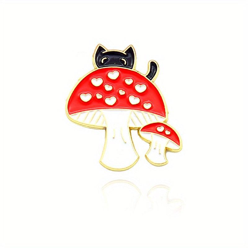 Red Mushroom Creative Jewelry Brooch For Men