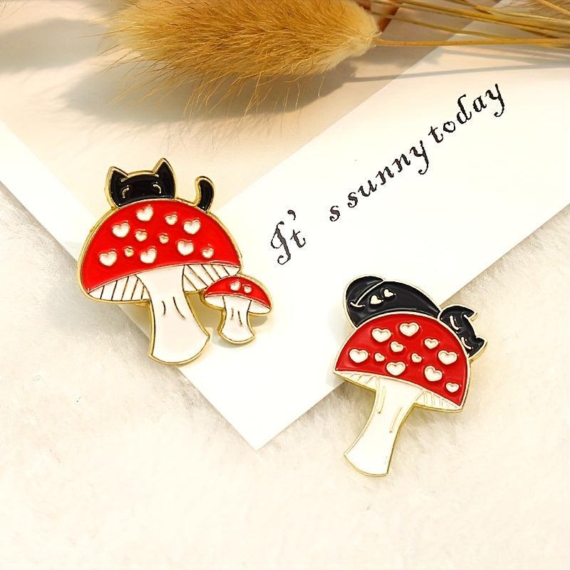 Red Mushroom Creative Jewelry Brooch For Men