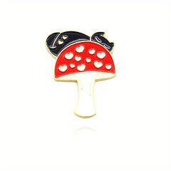 Red Mushroom Creative Jewelry Brooch For Men