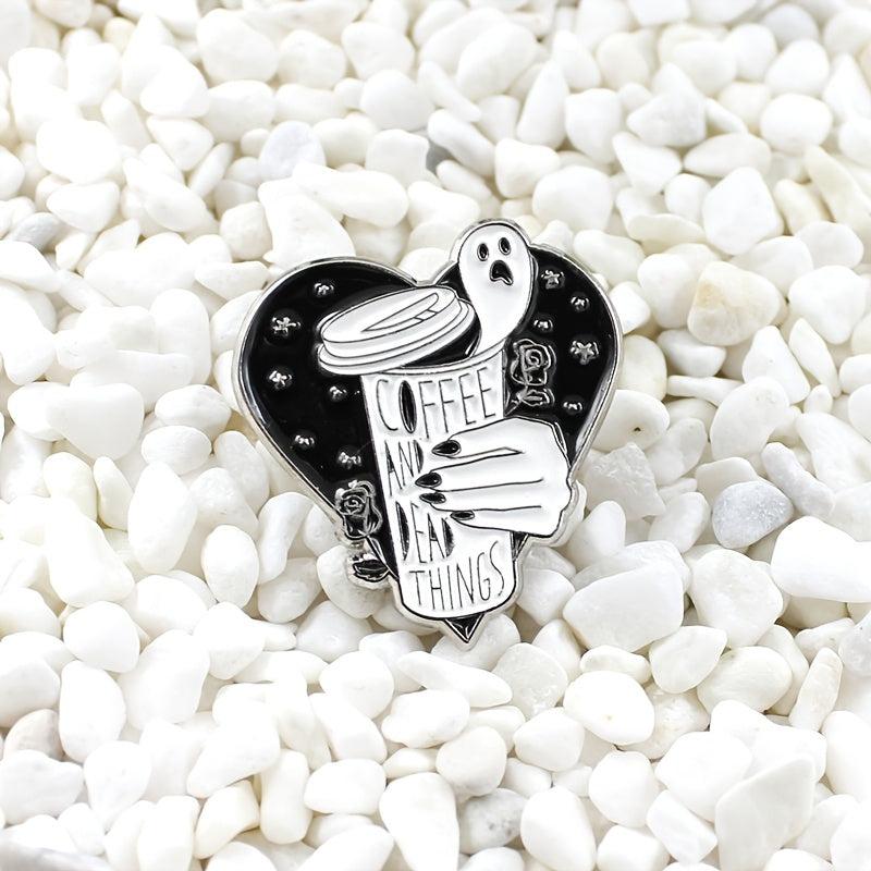 Coffee And Dead Things Ghost Brooch