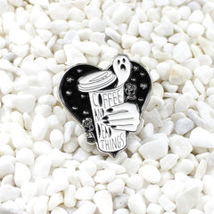 Coffee And Dead Things Ghost Brooch