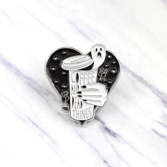 Coffee And Dead Things Ghost Brooch