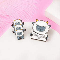 Sheep & Shark Brooch Pin Christmas