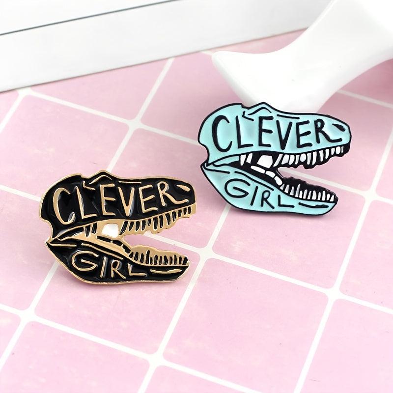Jurassic T-Rex Skull Brooch Clever Girl Dinosaur Skeleton Pin