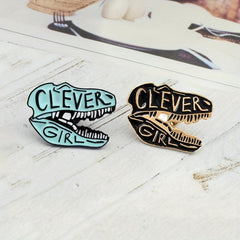 Jurassic T-Rex Skull Brooch Clever Girl Dinosaur Skeleton Pin
