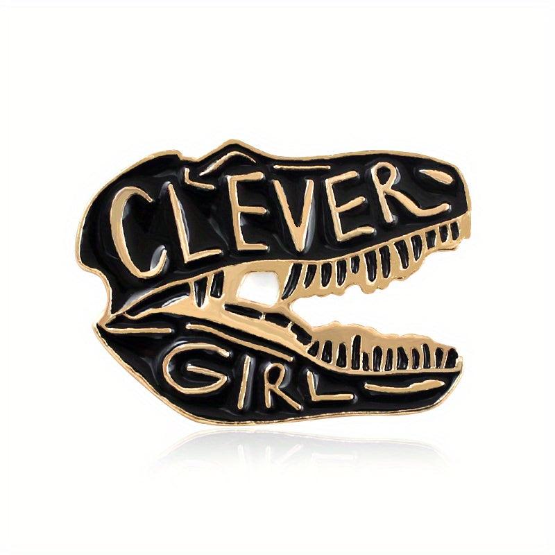 Jurassic T-Rex Skull Brooch Clever Girl Dinosaur Skeleton Pin