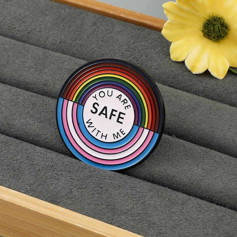 Rainbow Pattern Brooch Drop Oil Style Unique Lapel Pin