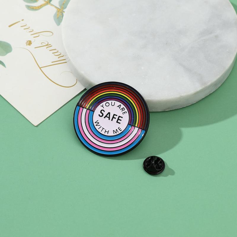 Rainbow Pattern Brooch Drop Oil Style Unique Lapel Pin