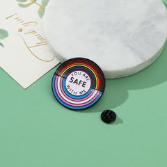 Rainbow Pattern Brooch Drop Oil Style Unique Lapel Pin