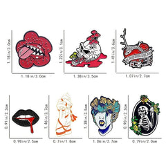 Gothic Style Skull Heart Lips Brooch Personality Creative Men's Brooch