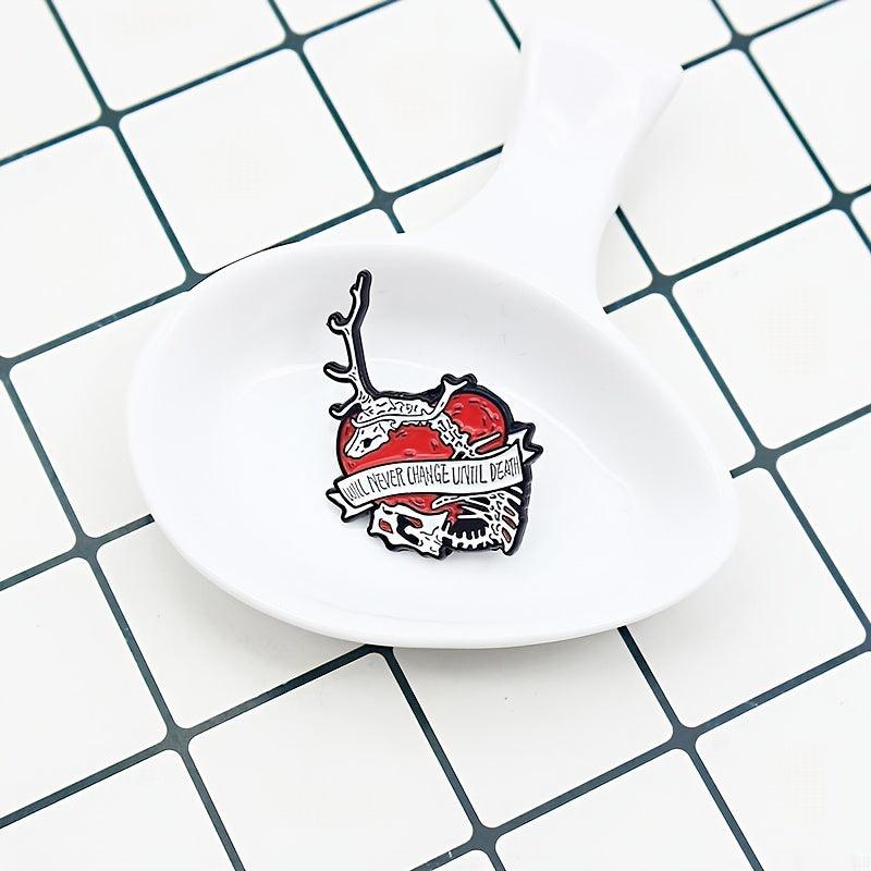 Gothic Style Skull Heart Lips Brooch Personality Creative Men's Brooch