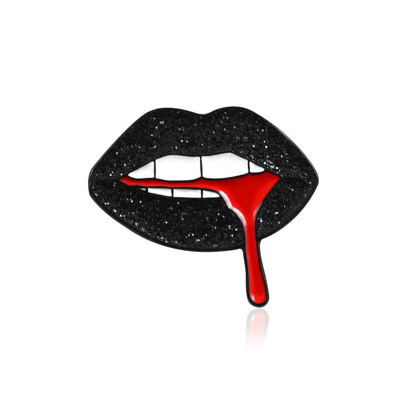 Gothic Style Skull Heart Lips Brooch Personality Creative Men's Brooch