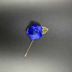 Men's Golden Leaf Rose Flower Brooch Corsage